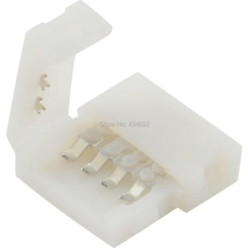 Wholesale New 4 PIN 10MM Connector Clip FPC Connector For 5050 3528 RGB Led Strip Light 100PCS/LOT Free Shipping
