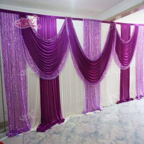 Excellent quality Wedding Backdrop with Beatiful Swag Wedding drape and curtain wedding decoration