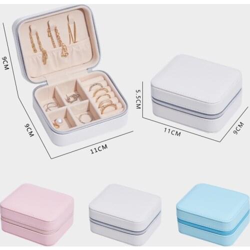 PU leather simple jewelry box earrings creative portable jewelry storage box earrings earrings ring small jewelry box