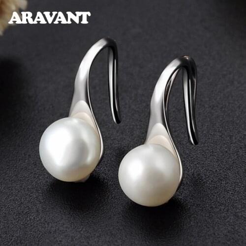 925 Sterling Silver Freshwater Pearl Water Drop Earring For Women Wedding Fashion Jewelry