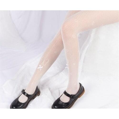 Mesh Sexy Women Tights Tight Pantyhose Fashion Lolita Lace Sweet Girl Bowknot Cute White Pantyhose Women B697