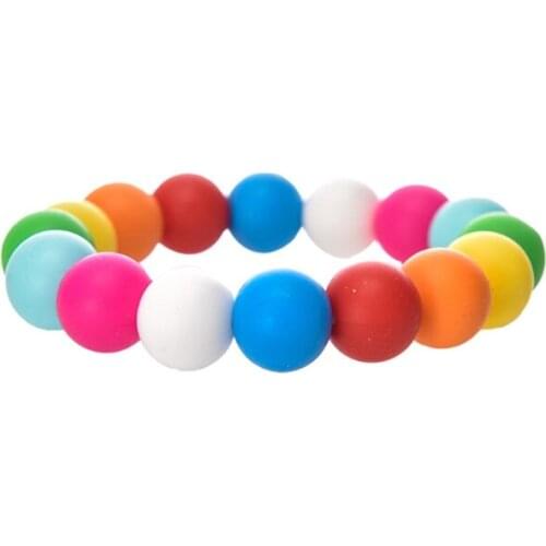 Sensory Teething Bracelet for Infants Toddler Silicone Chew Biting Wristlet Boys Girls Chewable Beads Teether Toy BPA Free