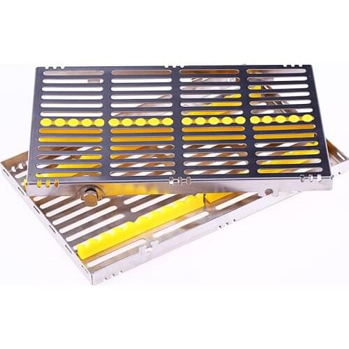 20 grid Dental Sterilization Rack Surgical Instrument Autoclavable Box Dental Cassette File Burs Holder Disinfection Tray Tool
