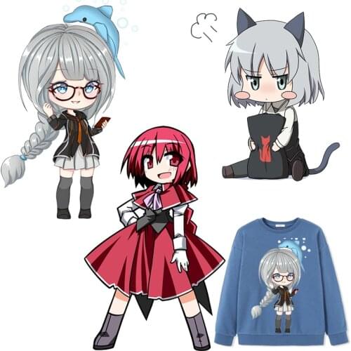 Anime Girl Patches Cute Thermal Stickers on Clothes Iron-on Transfers for Clothing Thermoadhesive Patch Diy Applique for Jeans