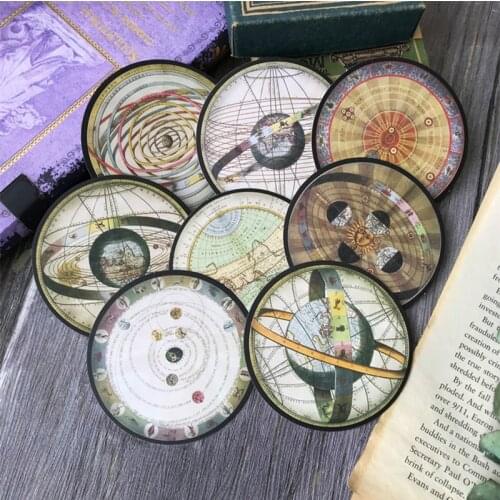 Vintage Universe Star Constellation Stickers DIY Scrapbook Bottom Collage Phone Diary Happy Plan Gift Sealing Decoration Sticker