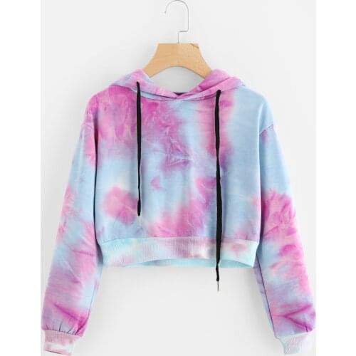 2020 Europe and America Spring and Autumn New Short Paragraph Print Hooded Women Fashion Sexy Sweet Temperament Hoodie