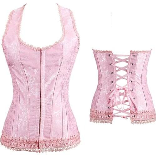 Womans Corset Lingerie Pink Fringed Sexy Lingerie Overly Corset Lace Steampunk Corset Dress Dress Plus Size Gothic Corset