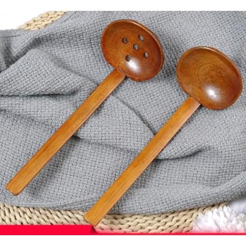 1Pc Kitchen Long Handle Spoon Wooden Spoon Dessert Rice Soup Spoon Cooking Wooden Spoon Kitchen Accessories