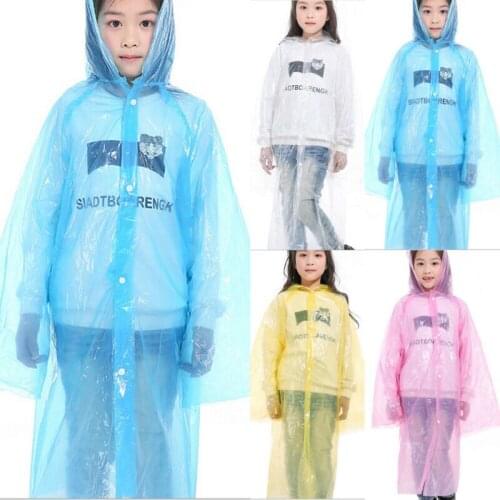 Adult Kids Disposable Raincoat Emergency Waterproof Rain Hood Poncho Travel Camping Coat Poncho Hiking Hood Unisex Rainwear 1Pc