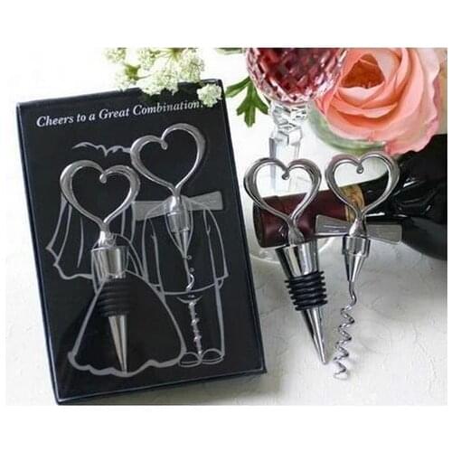 10set=20pcs/lot Bride and Bridegroom Bottle Stopper and Opener wedding favors and gifts decoracion boda wedding gifts for guests
