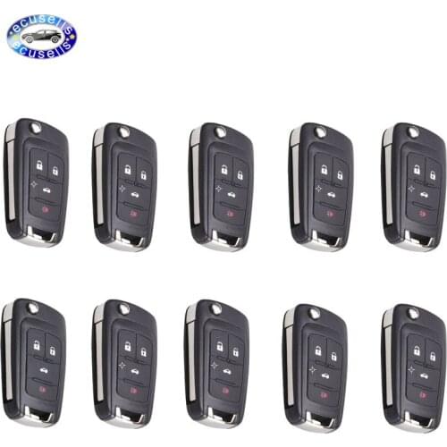 10pcs/lot Flip Folding Remote Key Case Fob Replacement 4 Buttons Key Shell for Chevrolet Cruze / Camaro / Volt / Spark / Equinox