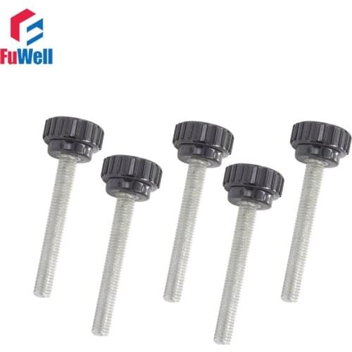 5pcs M8 x 60mm Male Thread 26mm Round Head Diameter Knurled Grip Knob Handles Free Shipping Screw on Clamping Nut Knob