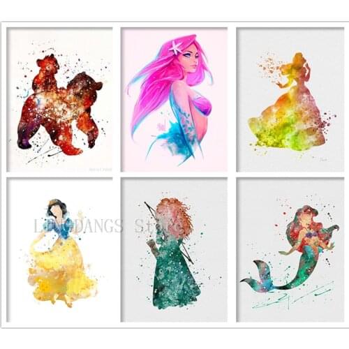 5D DIY Full Drill Diamond Painting Disney Princess Bear Mermaid Handmade Art Diamond Mosaic Embroidery Cross Stitch Home Decor
