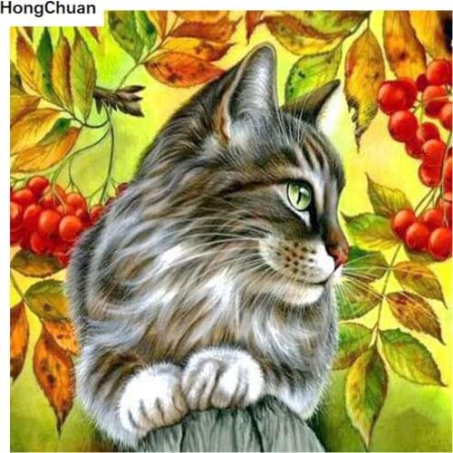 DIY Diamond Painting Fruit Cat 5D Square/Round Diamond Inlaid Rhinestone Picture Mosaic Cross Stitch Home Decoration Gift