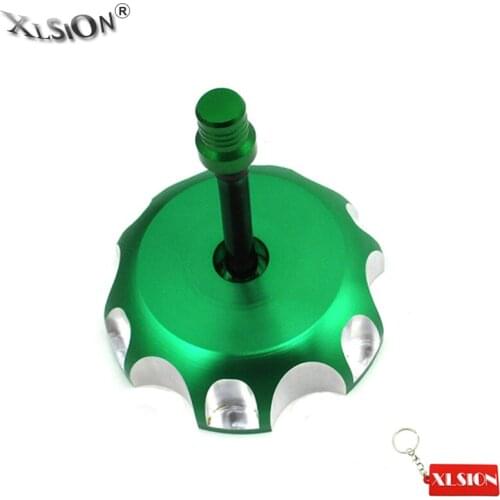 XLSION CNC Aluminum Green Gas Fuel Tank Cap For KAWASAKI KX450F 2006 2007 2008 2009 2010 2011 2012 2013 2014 2015 Motorcycle