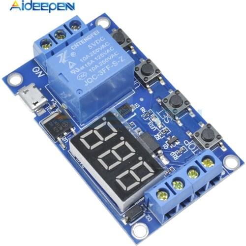 DC 5V 12V 24V LED Light Digital Time Delay Relay Trigger Cycle Timer Delay Switch Circuit Board Timing Control Module DIY