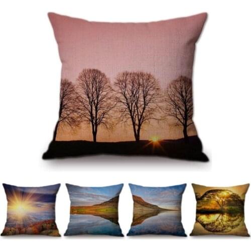 Modern Photo Ablum Sunset Scenery Decorative Gallery Pillows Beautiful Natural Landscape Home Decor Cushions Capa de Almofadas