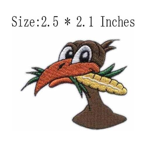 Long mouth bird 2.5"wide embroidery patch for apliques de feltro/food/Dangling