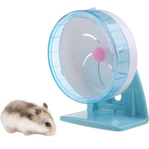 Household Small Pet Hamster Running Wheel with Stand Running Jogging Plastic Toy for Hamster Gerbil Small Animal Playing