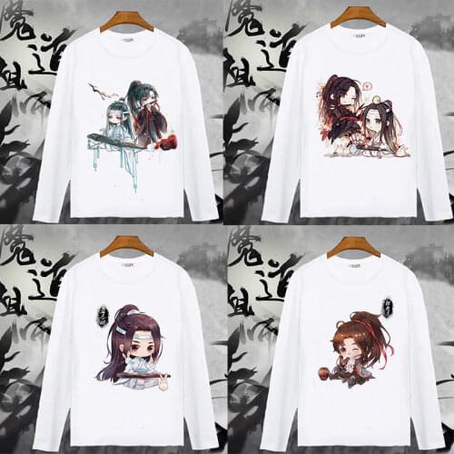 Mo Dao Zu Shi Cosplay T Shirt Grandmaster of Demonic Cultivation Wei Wuxian Lan Wangji Print Long Sleeve T-Shirt Top tshirt