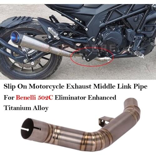 Slip On Moto Escape Motorcycle Exhaust Muffler Modified Titanium Alloy Middle Link Pipe For Benelli 502C 502 Eliminator Enhanced
