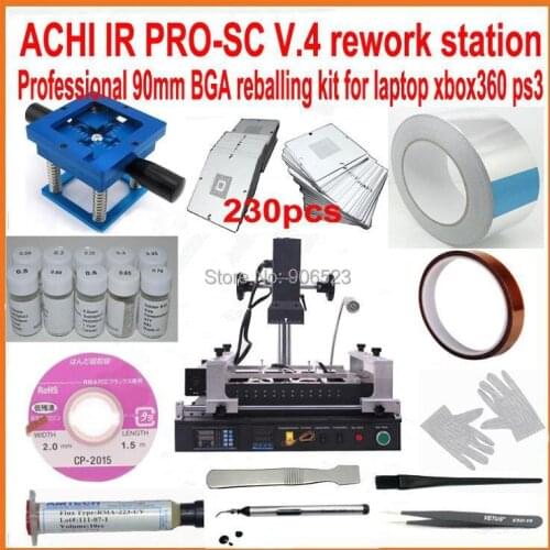 Hot sale !ACHI IR PRO SC V4 bga rework station motherboard repair machine +230pcs 90mm bga stencils +20 gifts