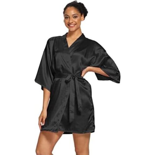 Summer Champagne Chinese Bride Wedding Robe Satin Sleepwear Women Nightgown Sexy Nightdress Lady Kimono Bathrobe Gown Negligee