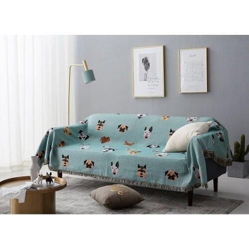Cartoon Dog Sofa Throw Blanket Cotton Animal Cartoon Knitted Blanket On Bed/Travel Bedspread Decor Sofa Cover Stitching Blanket