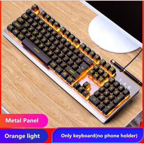 Gamer Keyboard Mouse Kit Gaming Full Size 104 Keys Mechanical Feeling RGB USB Wired for PC Laptop Computer Office High Quality