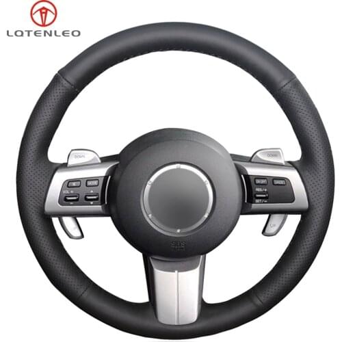 LQTENLEO Black PU Artificial Leather Sew Car Steering Wheel Cover for Mazda MX-5 2009-2013 RX-8 2009-2013 CX-7 CX7 2007-2009