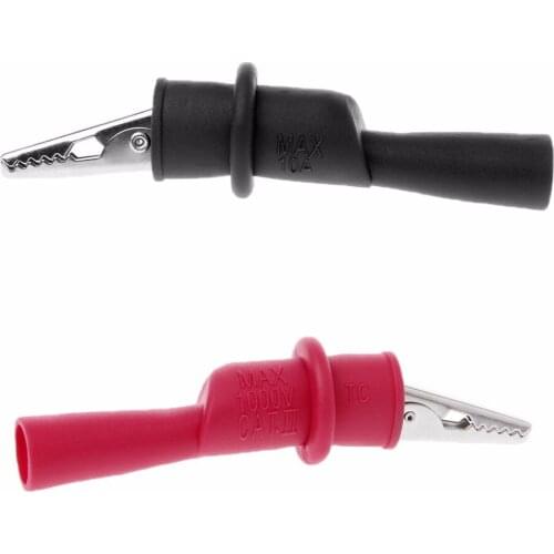 2pcs Insulated MultiMeter Test Lead Alligator Clip Crocodile Clamp Probe Tester Tools