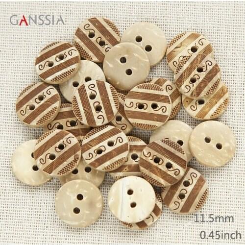 50pcs/lot Size:11.5mm Exquisite Wooden Buttons Round Button for DIY Handmade Clothes Crafts Accessories(SS-2409)