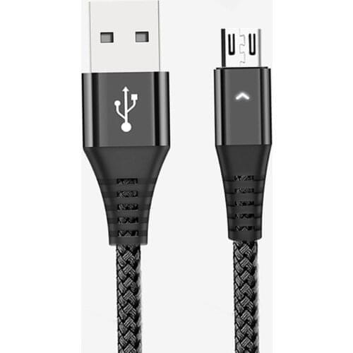 Micro USB Cable LED 2.4A Fast Charging Cable LED Indicator 1.2/1.8M Data Syn Nylon Braided Android Phone Charger Cord Data