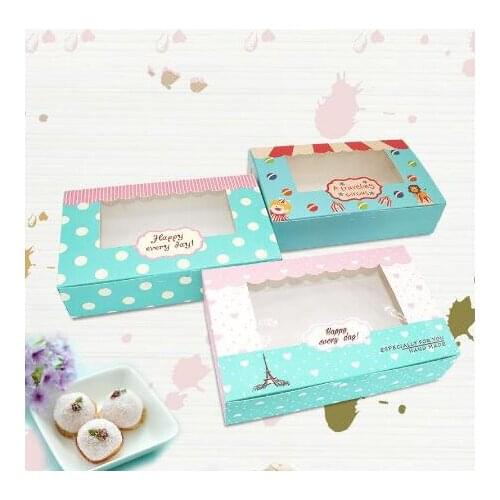 25pcs 21.5x13.5x5cm Gift Box Cookie Paper Box Packaging Baking Food Emballage Carton Wedding Favors and Candy Box Party S