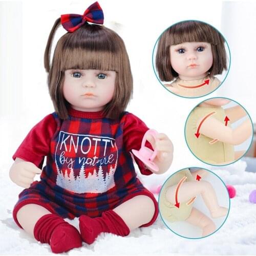 QWAWA 42CM Baby Reborn Dolls Soft Vinyl Toys For Girls Adorable Reborn Baby Girl Realistic Newborn Birthday Present Doll