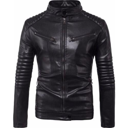 New Autumn Winter Male Leather Jacket Coats Men Classic Black Motorcycle Biker Jackets Tops Outwear Bomber Jacket Veste jasje