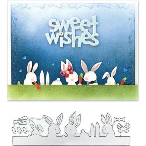 Cute Cartoon Rabbit Metal Cutting Dies Stencil Scrapbooking DIY Album Stamp Card
