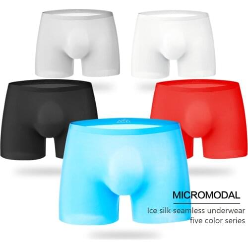 Mens Boxers Panties Seamless Ice Silk Underpants Breathable Briefs Boxer Short Breathable Flexible Shorts Boxers Man
