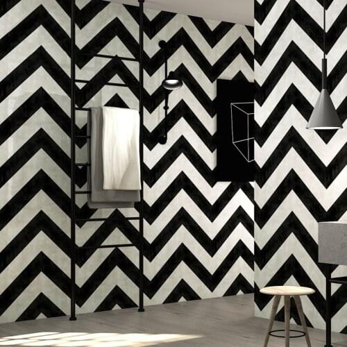 Black White Stripe Wall Paper Rolls Modern Simple Geometry Lines Designs PVC Waterproof Restaurant Living Room Striped Wallpaper