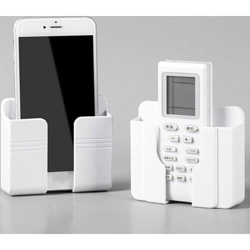 Wall Mounted Organizer Storage Box Remote Control Mounted Mobile Phone Plug Wall Holder Charging Multifunction Holder Stand Hook
