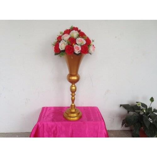 New arrival 62cm 24.4inch Express free shipping 10pcs/lot gold wedding table centerpiece vase