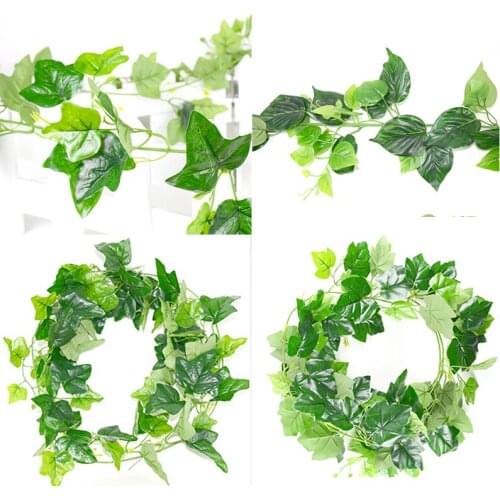 New 220cm Home Decor Artificial Ivy Leaf Garland Plant Vine Fake Foliage Flowers Creeper Green Ivy Wreath Wedding Decor Supplies