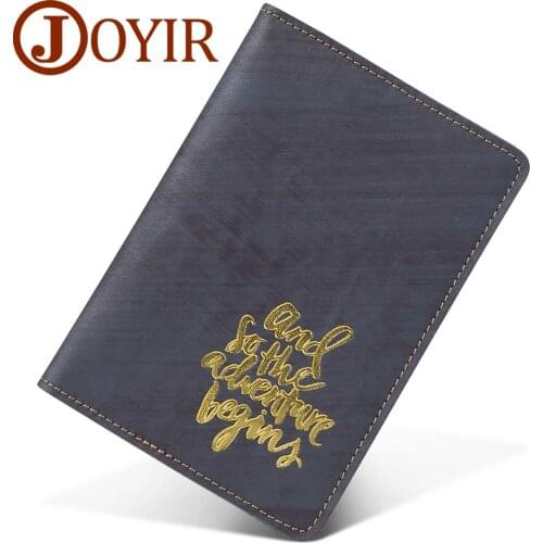 JOYIR Men Passport Cover Genuine Leather Passport Holder Travel Wallet Card Wallet Credit Porte Carte Business Male Card Holder