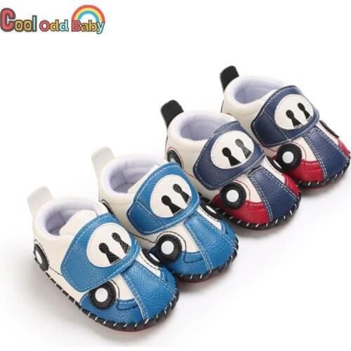 Autumn Winter Cartoon Baby Boy Girl Shoes Car Pattern Newborn First Walkers PU Soft Rubber Sole Non-Slip Outdoor Casual Sneakers