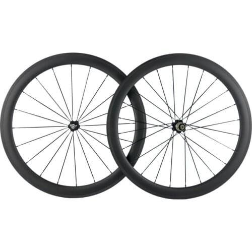 Full 700C Carbon Road Bicycle Wheelset 50mm Tubeless bike Wheels 3k Matte