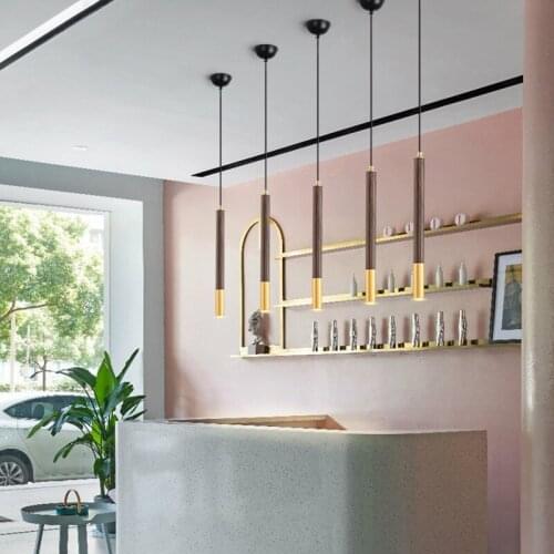 Simplicity Creativity Black Wood Single/Three Heads Led Chandelier Bedroom Dining Kitchen Bar Office Decorate Pendant Lamp 3W