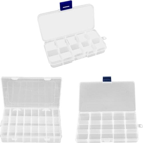 Multi Compartment Clear Storage Box Jewelry Beads Organizer Container Boxes