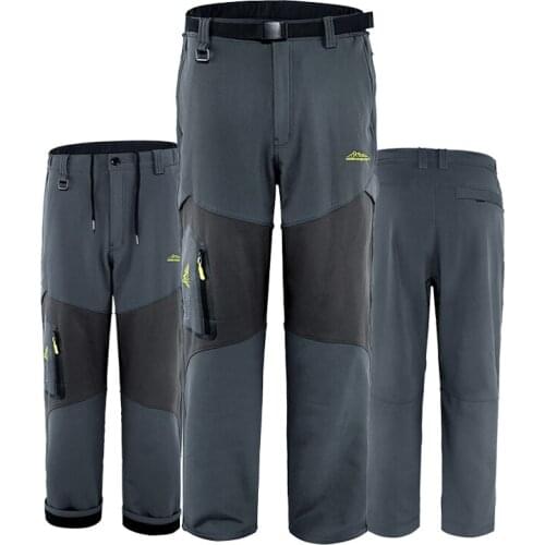 QSuper Military Seasons Men Pants Lining Fleece Warm Wild Hiking Mens Cargo Pant Outdoor Sport High Quality Male Pants Clothing