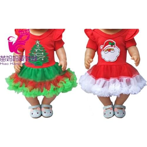 For baby doll Christmas dress for 18 inch girl doll Christmas dress baby doll toys dress girl gifts