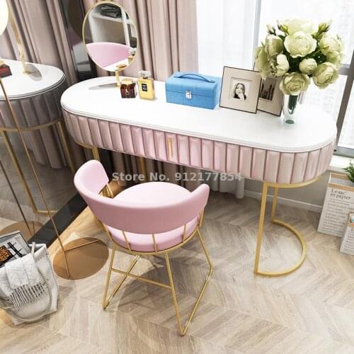 Nordic net red bedroom dressing back stool household desk chair nail salon single makeup chair girl fairy table